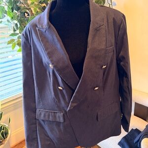 Cato Navy Double-Breasted Women's Blazer